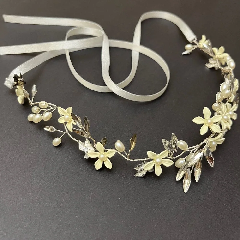Wedding Floral‎ & Pearl Headpiece Crystal Jewels, Floral Wedding accessories 422